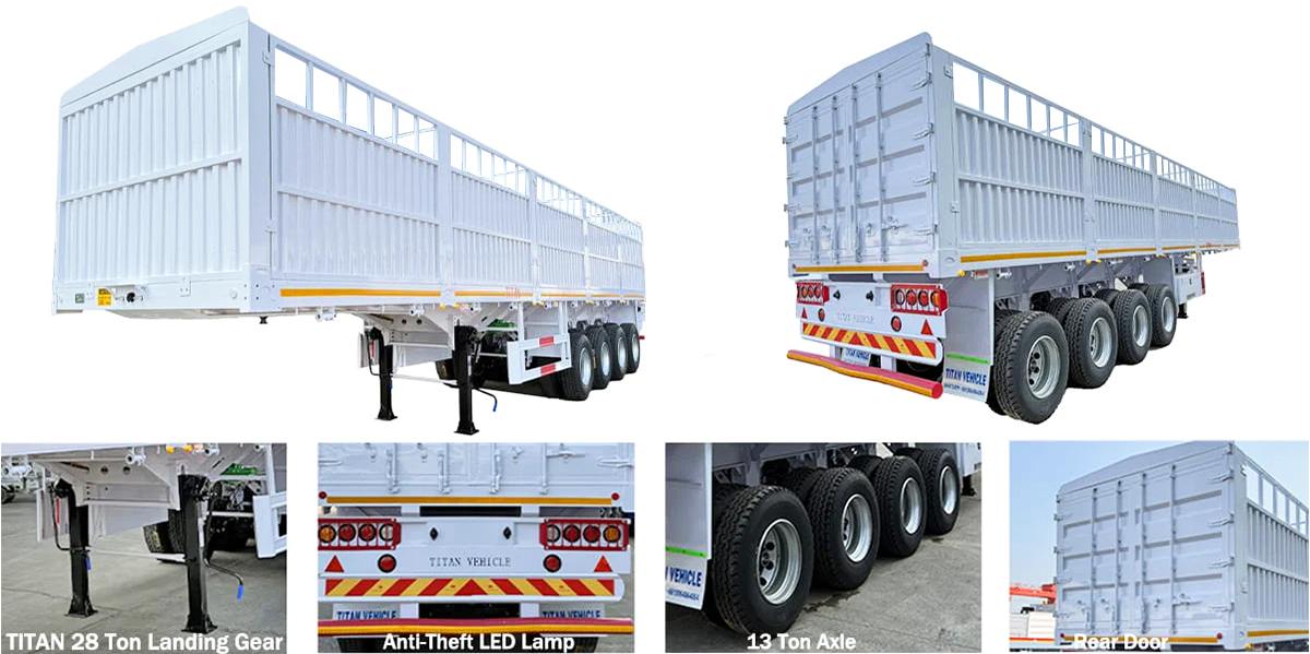 In Stock 4 Axle Fence Semi Trailer FOB Price: 15000 USD