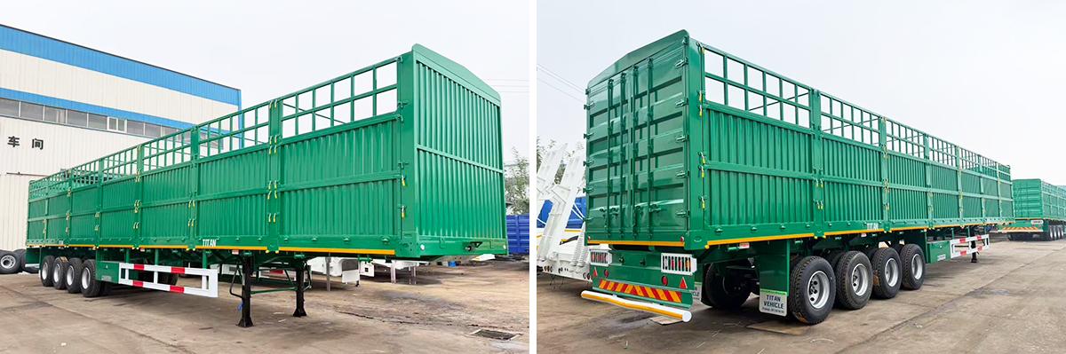 No.: 64/2021/8/4 - In Stock 4 Axle Fence Cargo Trailer FOB Price: 11800 USD