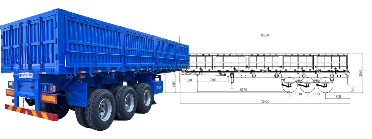 Promotion! 3 Axle 34 Ton Side Dump Trailer FOB Price: 17500 USD