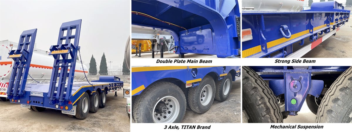 Ready to Ship! 3 Axle 80 Ton Low Bed Truck Trailer FOB 17450 USD