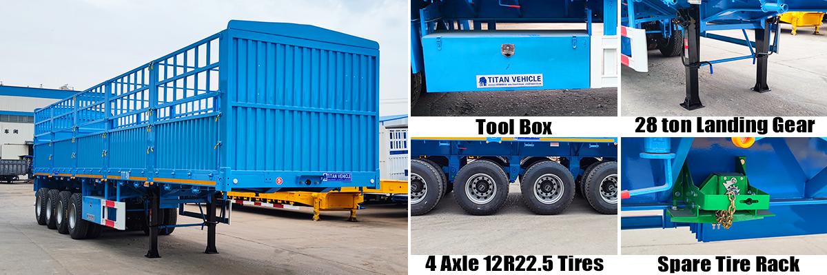 Ready to Ship 4 Axle Fence Semi Trailer FOB Price: 13600 USD