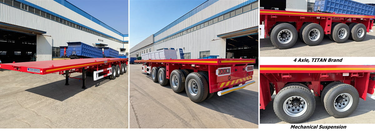 40FT 4 Axle Flatbed Trailer Discount Price in Ghana