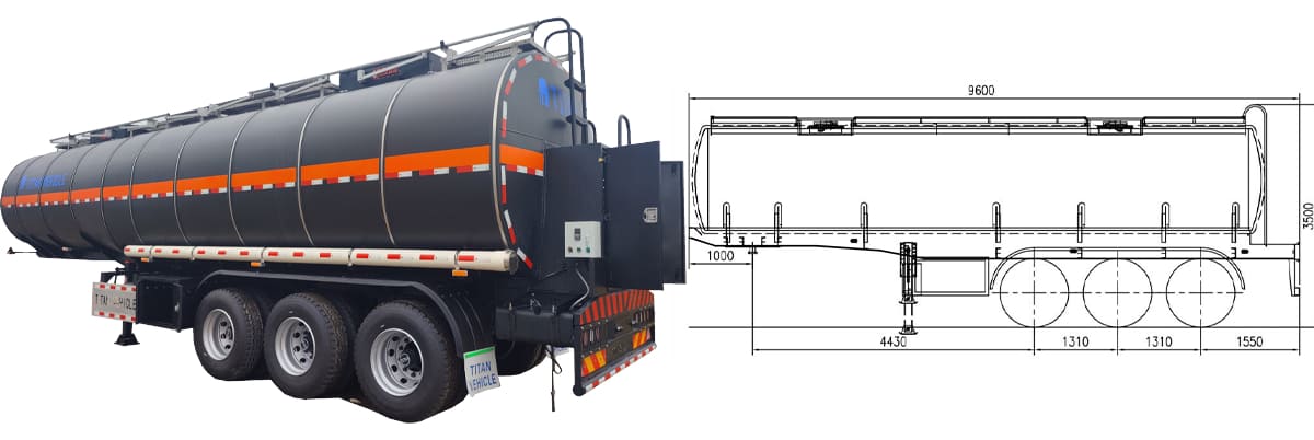 3 Axle 40m&sup3; Asphalt Tanker Trailer FOB Price: 17500 USD