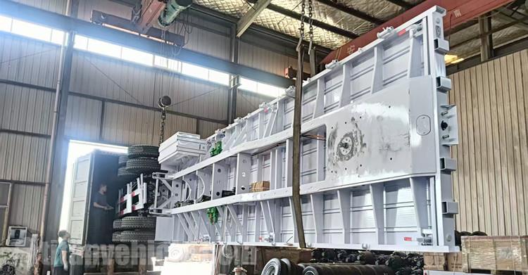 Tri Axle Flat Bed Trailer with Front Wall Ready Ship to Namibia