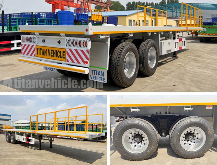 2 Axle Flatbed Trailer with Bogie Suspension for Sale in Congo