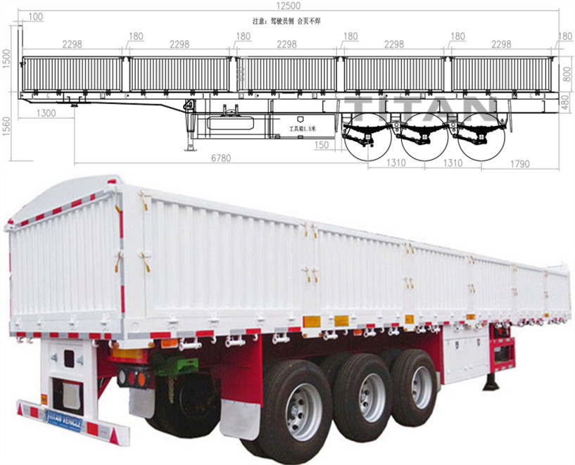 side wall truck trailer dimensions and drawings