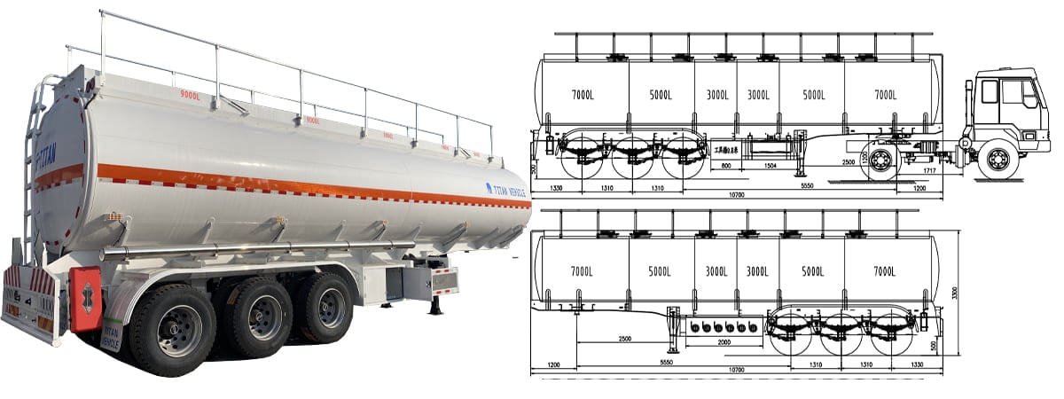 3 Axle 30000L Fuel Tanker Trailer Price In C&ocirc;te d'Ivoire: 13000 USD