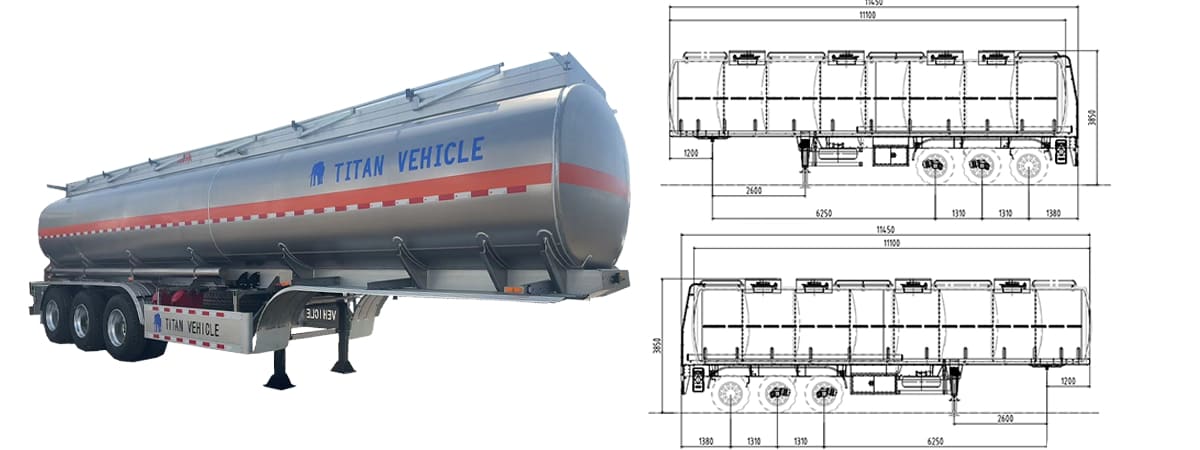 Tri Axle 45000L Aluminum Tanker 6 Compartments In Costa Rica FOB Price: 32000 USD