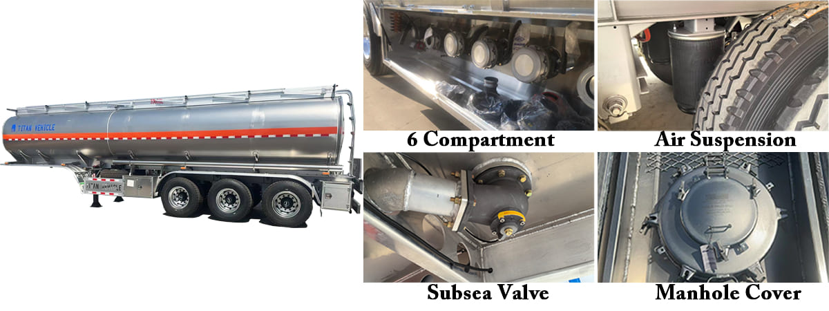 Tri Axle 45000L Aluminum Tanker 6 Compartments In Costa Rica FOB Price: 32000 USD