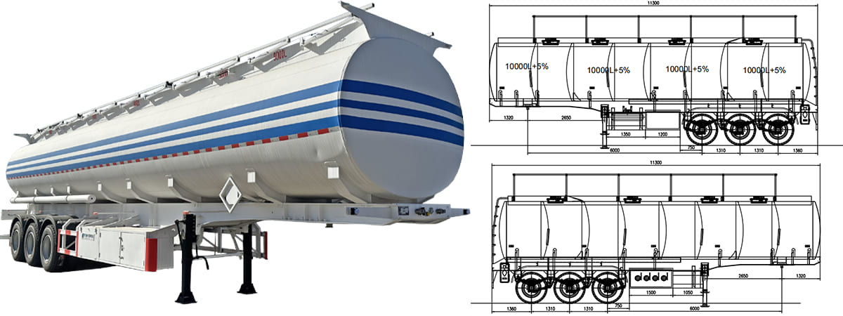 Tri Axle 40000L Fuel Tanker Trailer 4 Compartments In Guinea FOB Price: 16000 USD