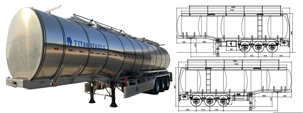 Tri Axle 36CBM 316L Stainless Steel Tanker In UAE FOB Price: 39000 USD