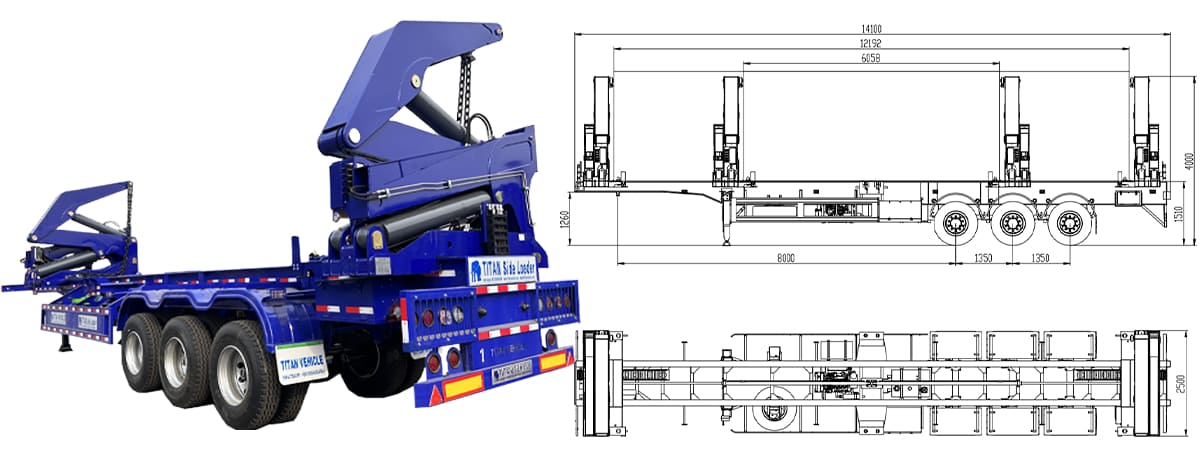 MQH37A 3 Axle 40ft Side Loader Trailer In Cameroon FOB Price: 71000 USD