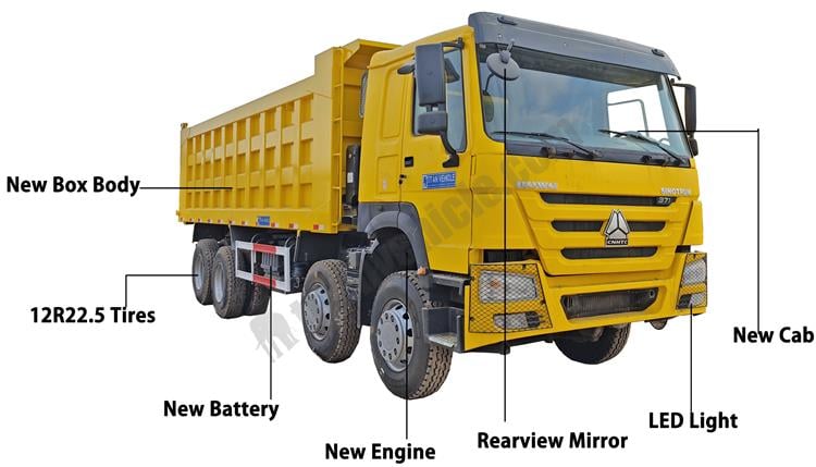 Second Hand Howo Dump Truck 8x4 for Sale In Ghana