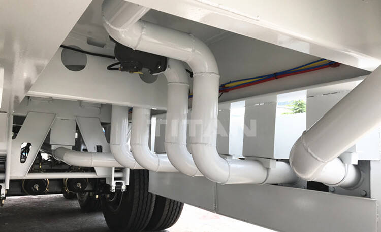 Discharge pipes in different compartments of road fuel tankers for sale