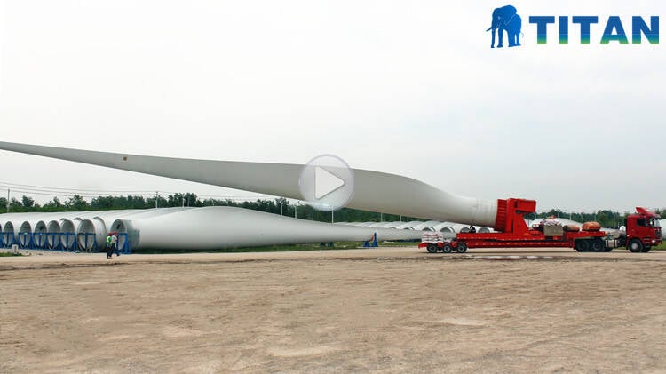 Application of wind turbine blade adapter trailer