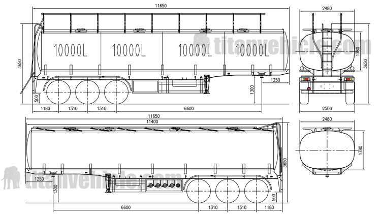 Drawing of Oil Tanker Trailer