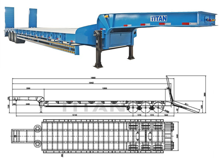 Tri Axle Low Loader  34 Axle 6080100120150 Ton Low Loader Trailer for sale