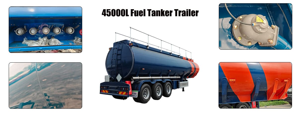 3 Axle 45000 Liters Fuel Tanker Semi Trailer in Mali