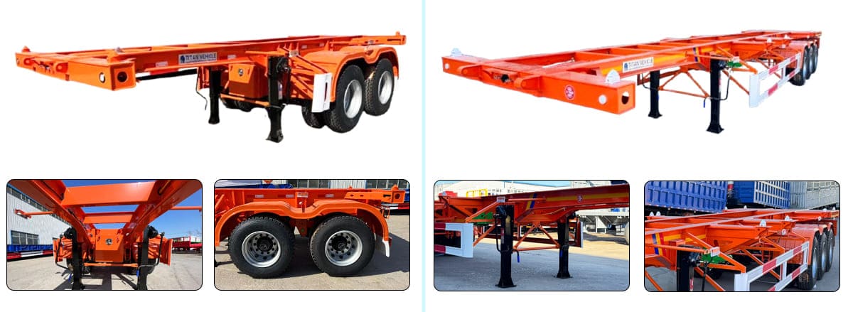 20 Ft 40Ft Container Chassis Trailer for Sale in Guam