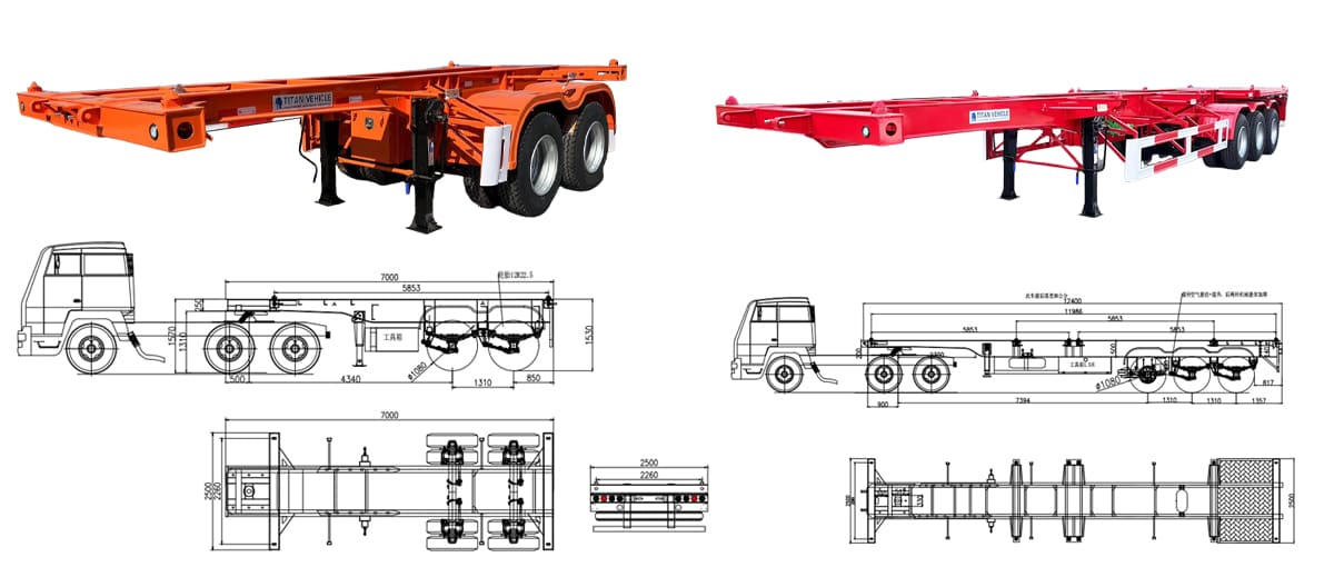 Shipping Container Chassis Trailer for Sale in Jamaica