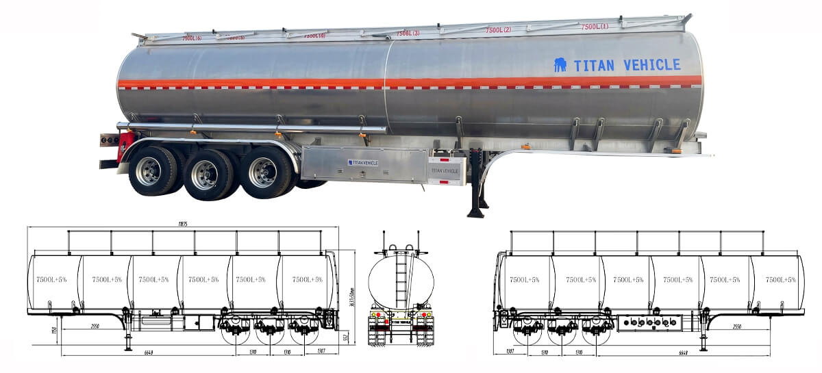 Aluminum Tanker Trailer for Sale in Tanzania | Titan Trailer