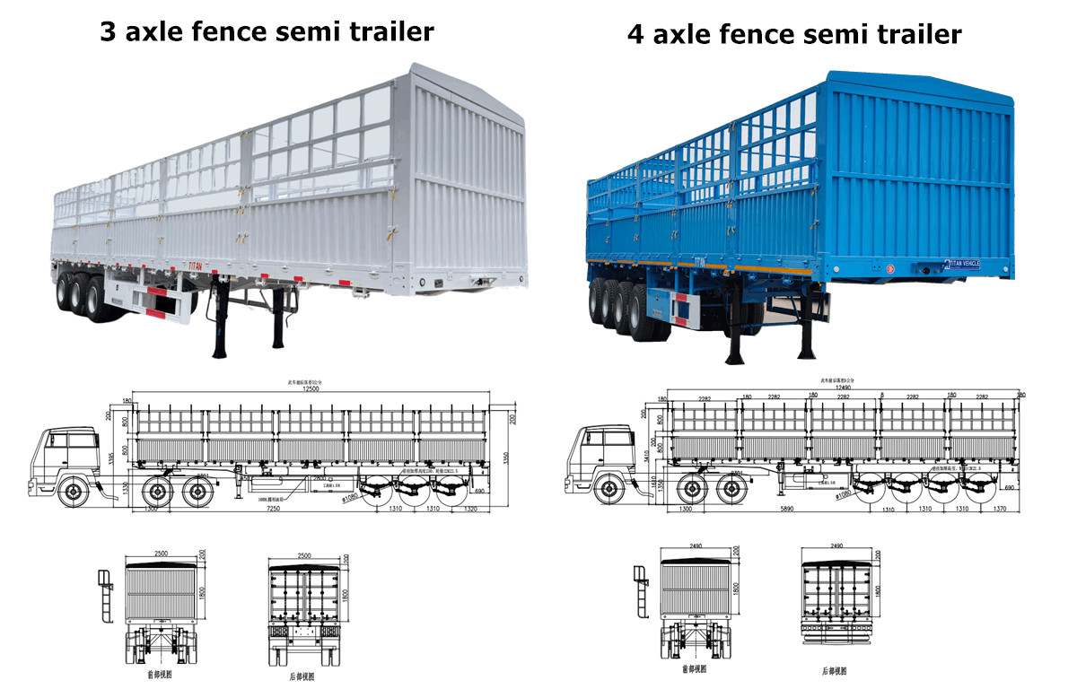Fence Cargo Semi Trailer for Sale in Senegal