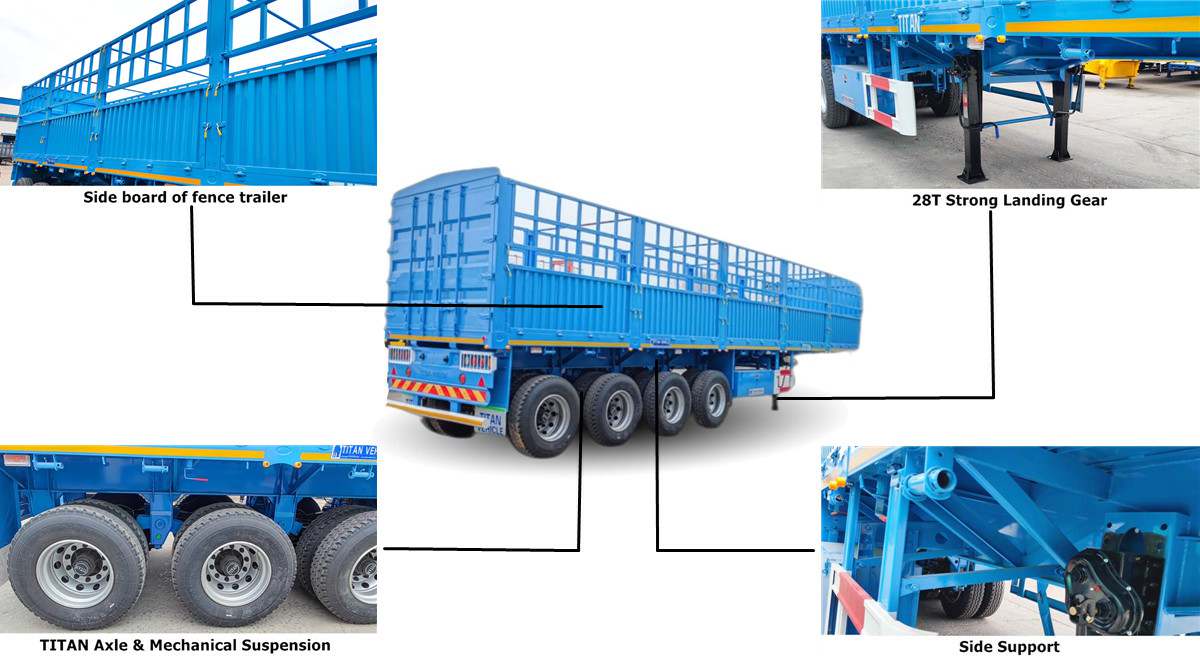 Fence Cargo Semi Trailer for Sale in Senegal