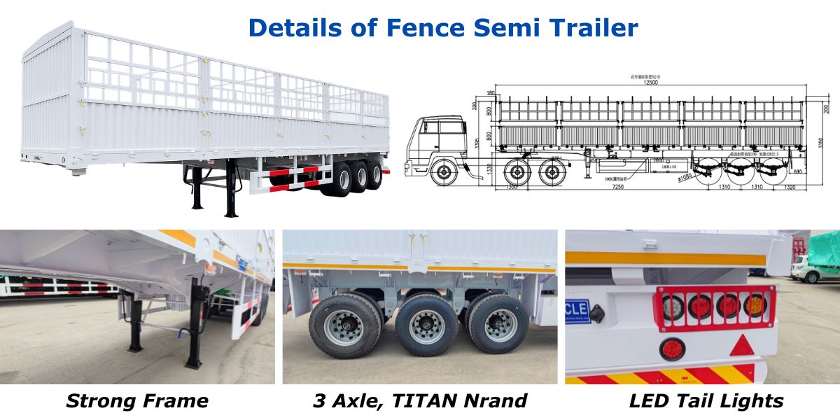 Fence Cargo Semi Trailer for Sale in Senegal