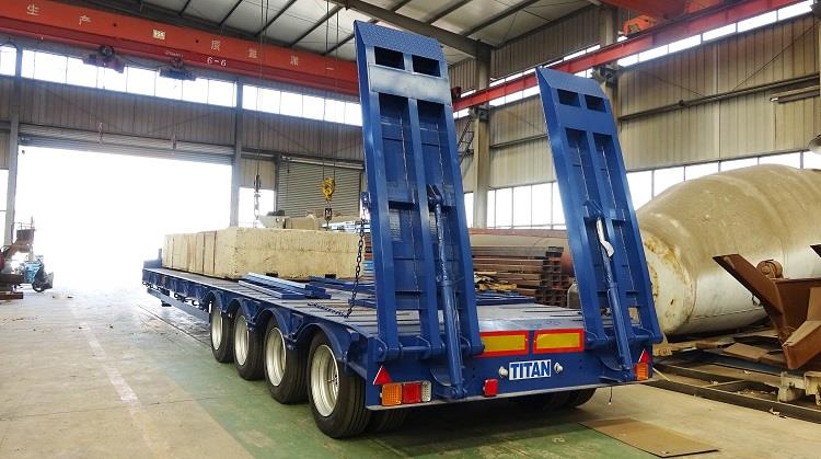 4 Axle Low Bed Trailer with Side Extension