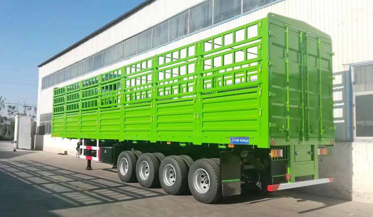 China Stake Semi Trailer for Sale - 4 Axle 60 Ton Fence Cargo Truck Trailer