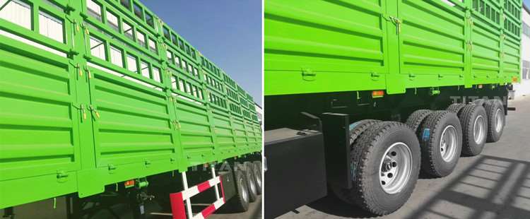 China Stake Semi Trailer for Sale - 4 Axle 60 Ton Fence Cargo Truck Trailer