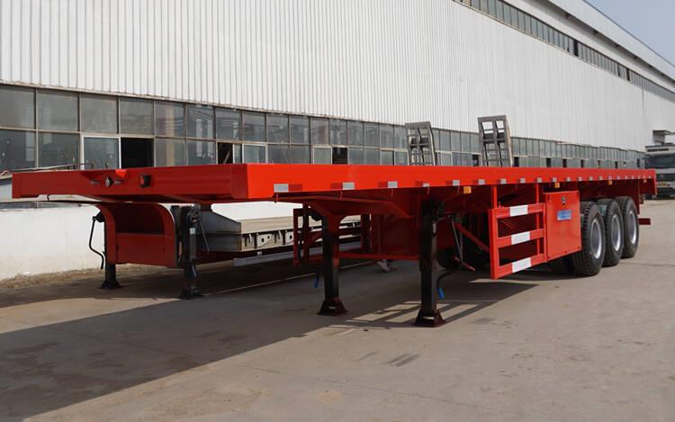 3 Axle 40 ft Shipping Container Flatbed Semi Trailer for Sale