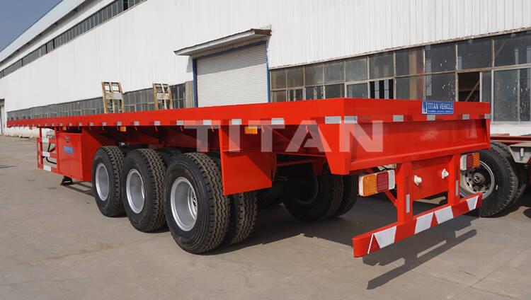 3 Axle 40 ft Shipping Container Flatbed Semi Trailer for Sale