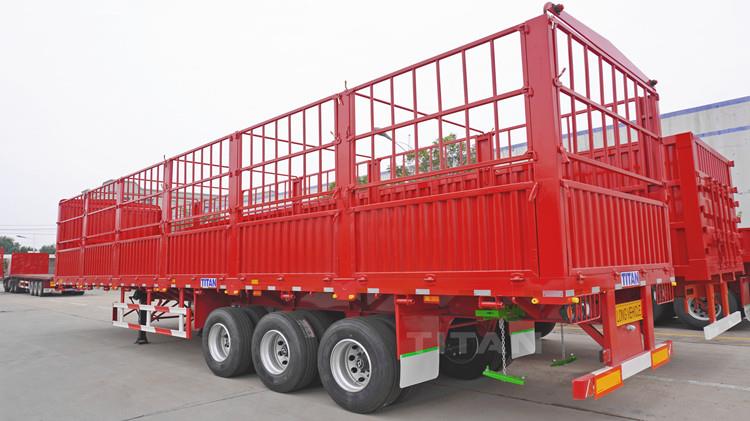3 Axle 60 Ton Fence Cargo Truck Trailer for Sale - TITAN Vehicle