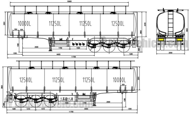 45000 liters fuel tank semi trailer for sale by professional supplier titan vehicle