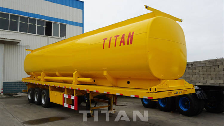 3 axle 50000 liters flatbed trailer with fuel tank for sale 