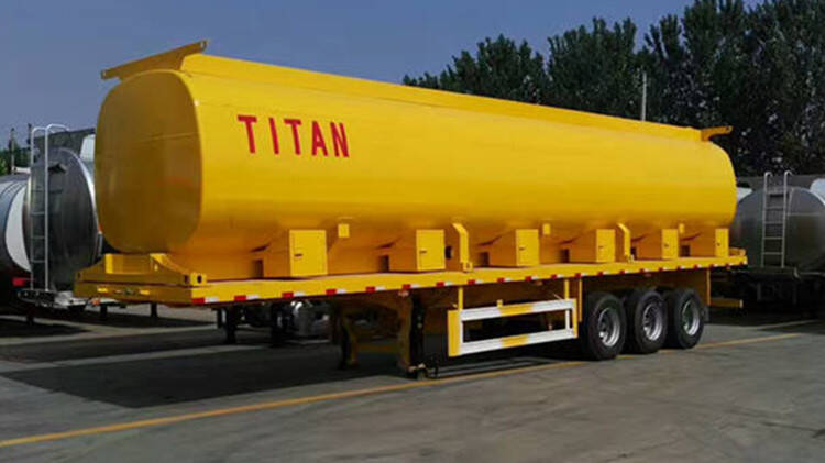 3 axle 50000 liters flatbed trailer with fuel tank for sale 