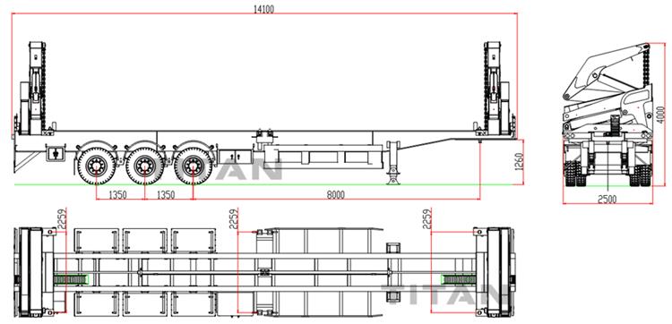 Drawing of 40ft Container Side Loader Trailer