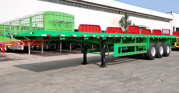 Tri Axle Flat Bed Trailer Price | Flatbed Tractor Truck Trailer for Sale in Nigeria