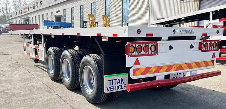 Tri Axle Container Flatbed Semi Trailer for Sale in Congo