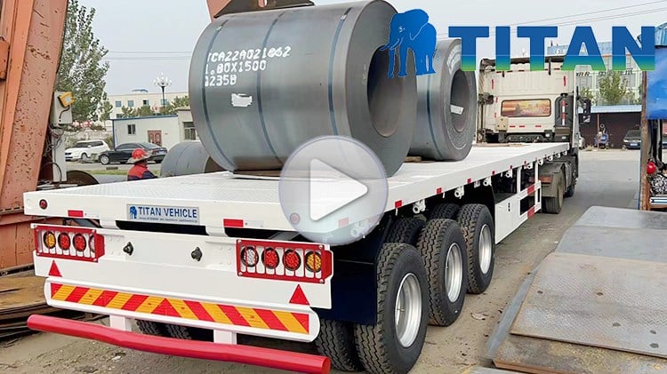 Tri Axle Container Flatbed Semi Trailer for Sale in Congo