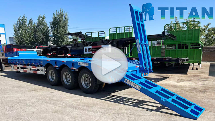 80 Ton 3 Axle Low Bed Loader Trailer for Sale in Ghana