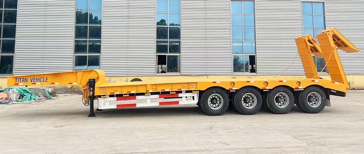 40Ft 4 Axle Lowbed Ramps Trailer for Sale Price 