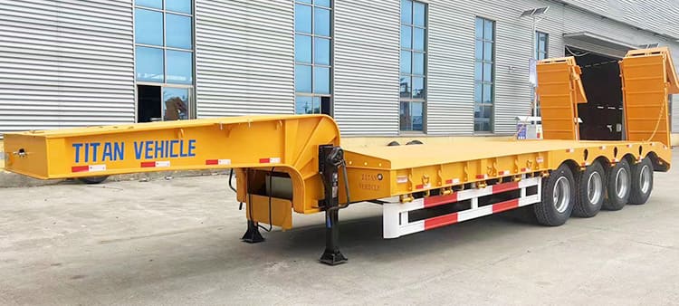 40Ft 4 Axle Lowbed Ramps Trailer for Sale Price 