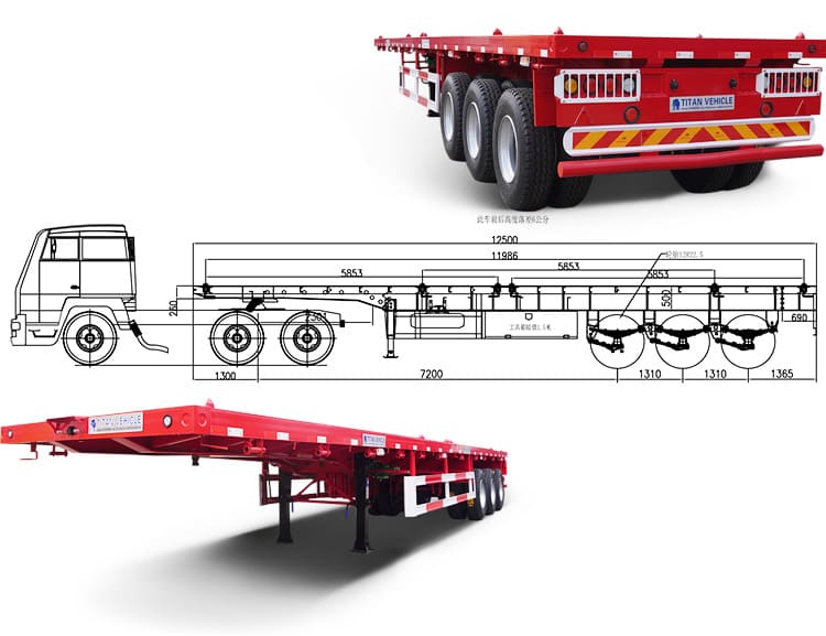 3 Axle 40 Ft Semi Flatbed Trailers for Sale Near Me in Zimbabwe