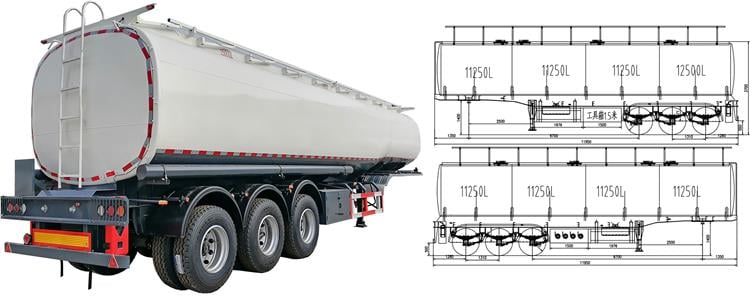 Semi Trailer Fuel Tanker Trailer for Sale Dimensions - Semi Tanker Trailer