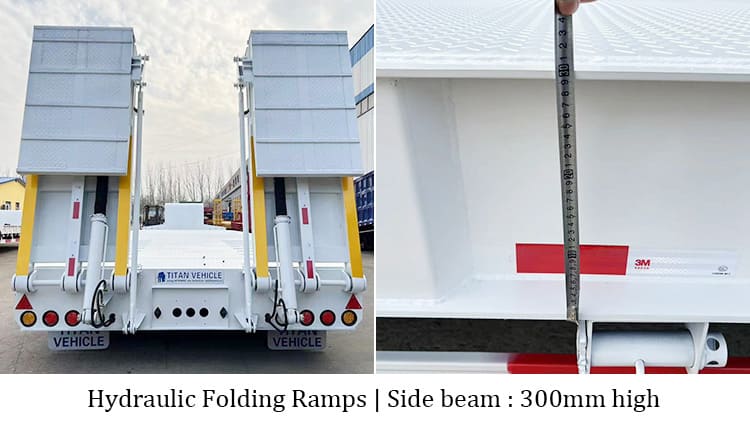3 Axle Low Bed Trailer for Sale with Folding Ramp | What is Low Bed Trailer Price？