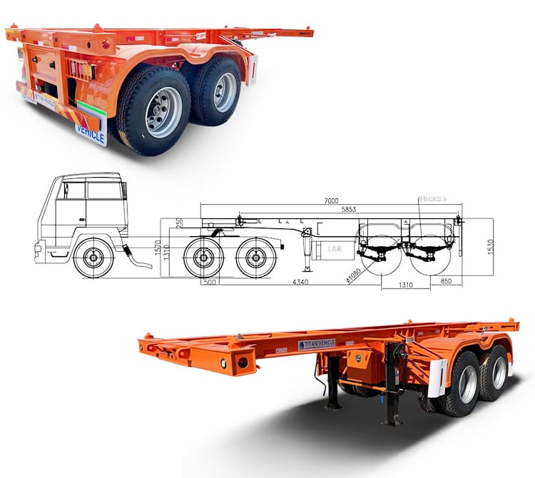 20 Ft Shipping Container Chassis for Sale Manufacturers 
