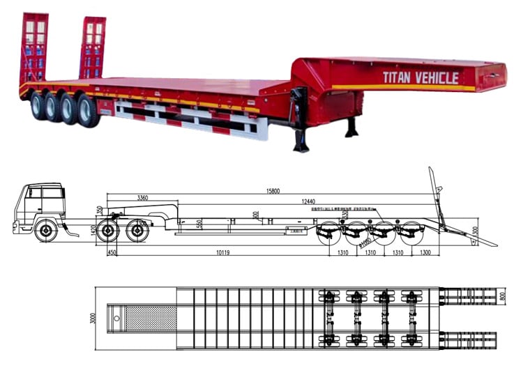 4 Axle Low Loader Price - Semi Low Loader Trailer for Sale
