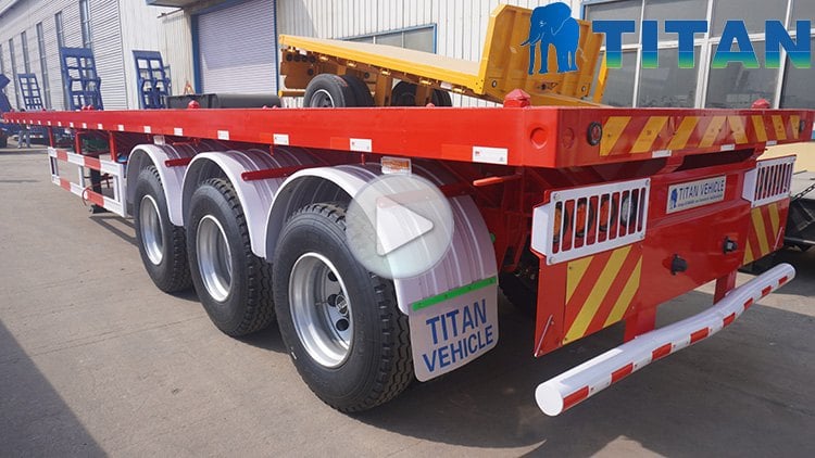 Three Axle 40Ft Flatbed Container Carrier Trailer Price for Sale